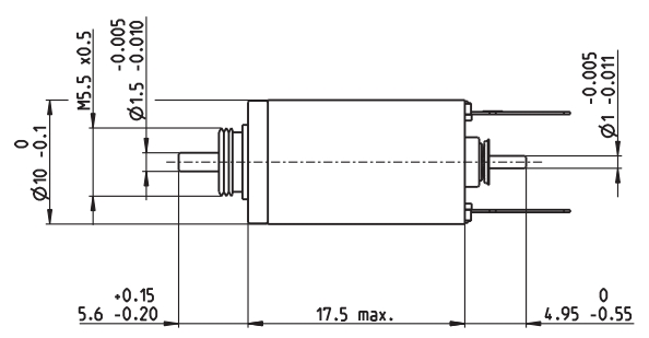 DCX10S EB KL 3V, Коллекторный двигатель постоянного тока серии DCX 10S, диаметр 10 мм, мощность 1 Вт, щетки из благородных металлов, подшипник качения